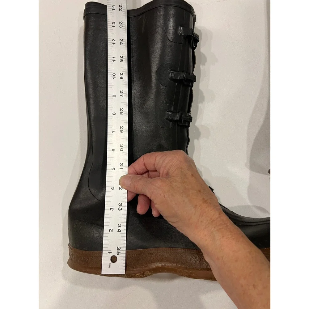 Vintage LaCrosse Outdoorsman Black Rubber Buckle Boots Rustic HuntingLodge Décor